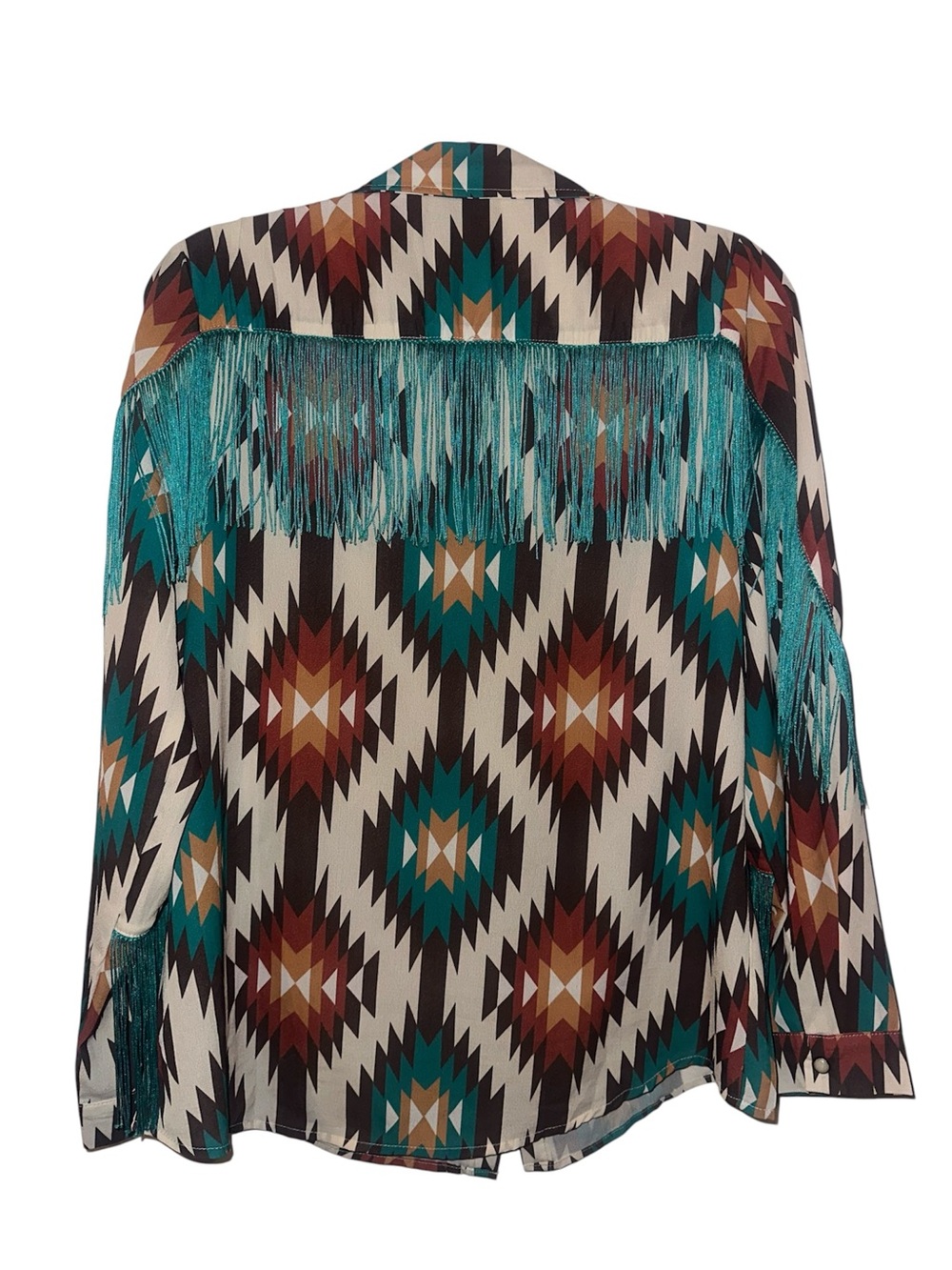 Fashion Express western fringe button shirt women’s large